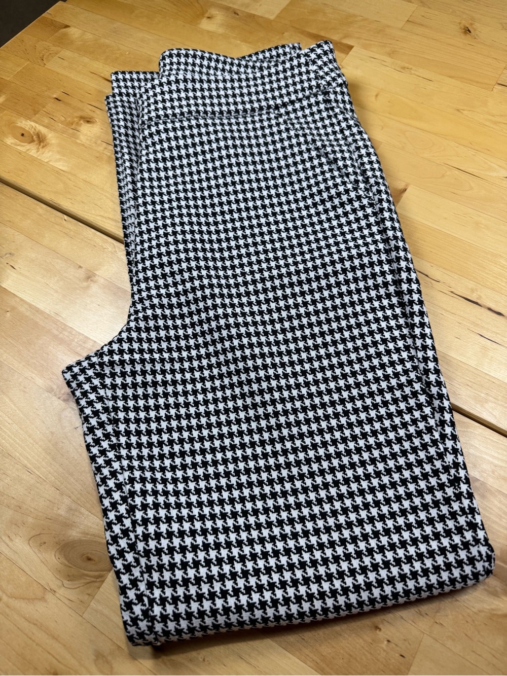 Tribal Black and White Houndstooth Pull-on Boot Cut Pants